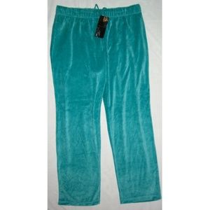 NWT Women's Mirror Image Deep Aqua Velvet-Feel Workout Pants Size 2X